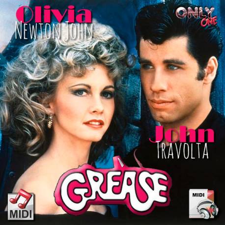 Grease Mega Mix - John Travolta Ft. Olivia Newton John - Midi File Karaoke (OnlyOne)